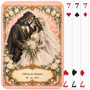 Custom Grim Reaper Bride and Groom Wedding Favour Playing Cards