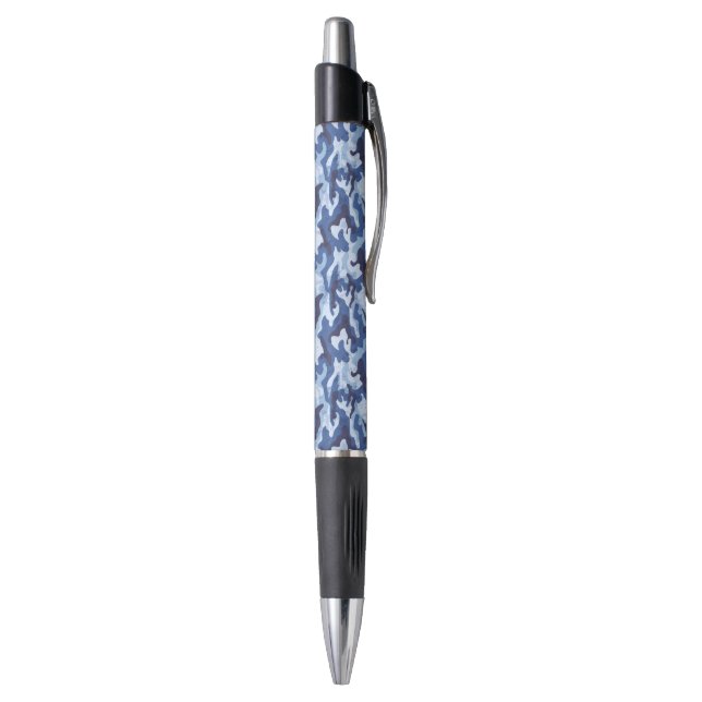 Custom Grip Ink Pen-Emmy-Blue Camo Print (Bottom (Vertical))