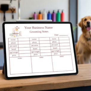 Custom Grooming Notes Pet Salon Template  Poster
