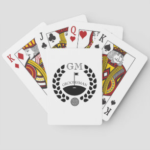Custom Groomsman Monogram Name Playing Cards
