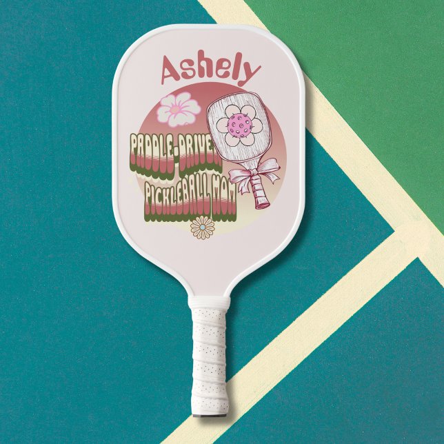 Custom Groovy Retro Mum Pickleball Paddle (Creator Uploaded)