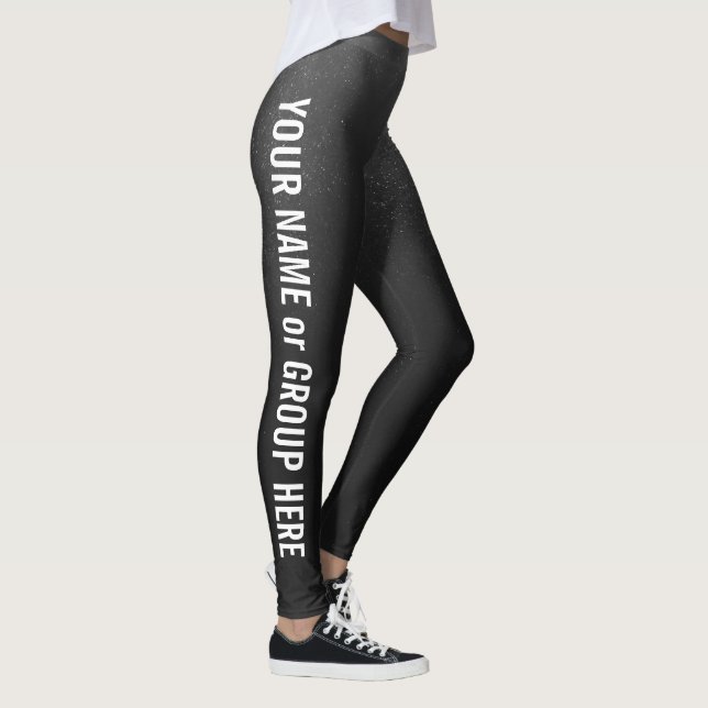 Custom Group Name & Text Women's Leggings Grey (Right)
