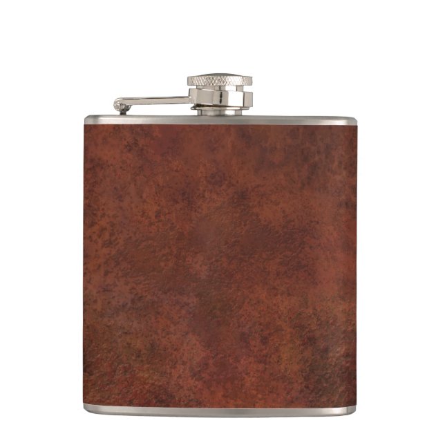 Custom Grunge Leather Texture Hip Flask (Front)