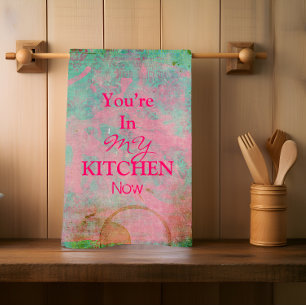 Custom Grunge Pink Kitchen Towel