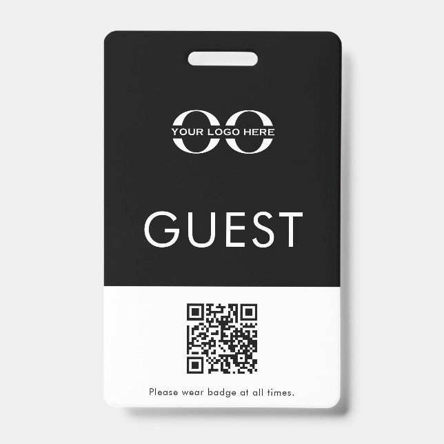 Custom Guest Badge Logo QR Code ID Badge (Front)