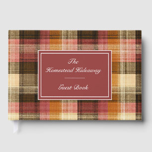 Custom Guest Book Gingham Style Vacation Rentals