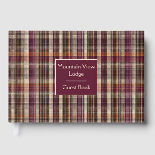 Custom Guest Book Gingham Style Vacation Rentals