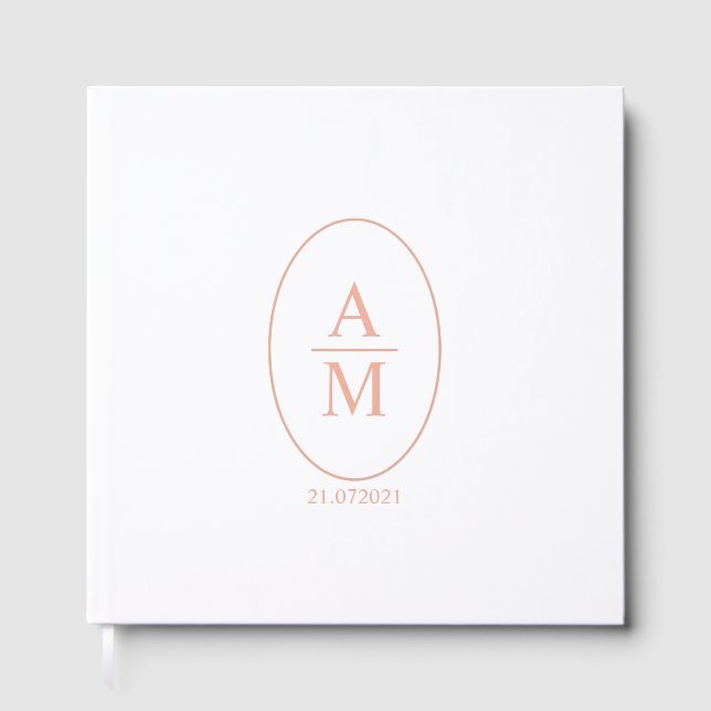 Custom Guest Book, Wedding Luxury  custom, Oval De Book (Front)