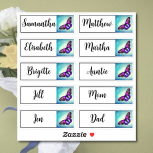 Custom Guest List 10 Names Calligraphy Butterfly