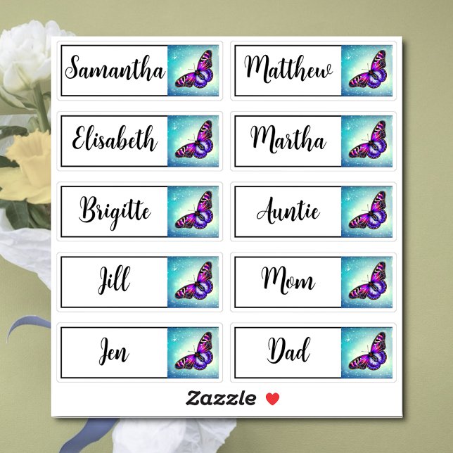 Custom Guest List 10 Names Calligraphy Butterfly (Creator Uploaded)