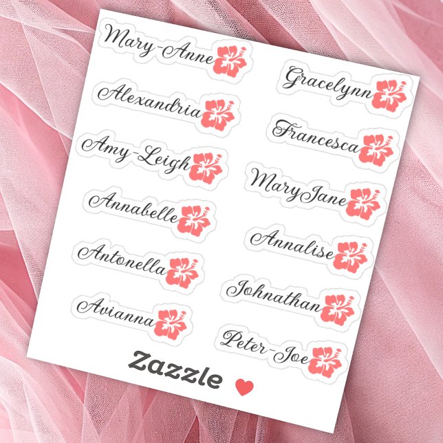 Custom Guest List 12 Names Calligraphy Hawaii Cute (Creator Uploaded)