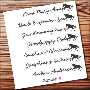 Custom Guest List 7 Names Calligraphy Horse Symbol
