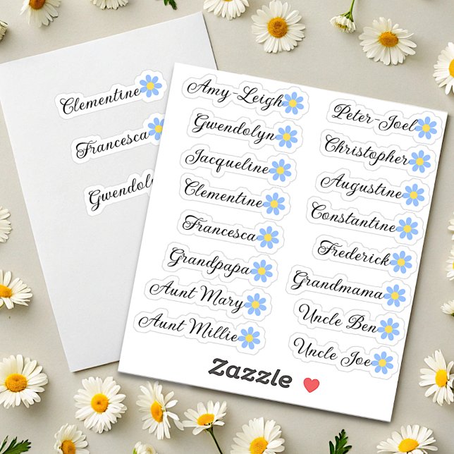 Custom Guest List Names Calligraphy Daisy Flower (Creator Uploaded)