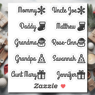 Custom Guest List Names Cute Christmas Symbols