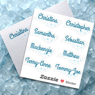 Custom Guest List Names Cute Glitter Stars Clouds