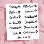 Custom Guest List Names Cute Stars Handlettering<br><div class="desc">Elevate any occasion with our stunning design featuring two unique tiny stars personalised with your names. Ideal for weddings,  birthday parties,  and beyond! Effortlessly customise these stickers with your names or text. - designed with ❤ by Zaubershirts -</div>
