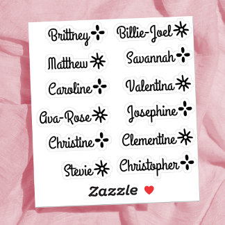 Custom Guest List Names Cute Stars Handlettering