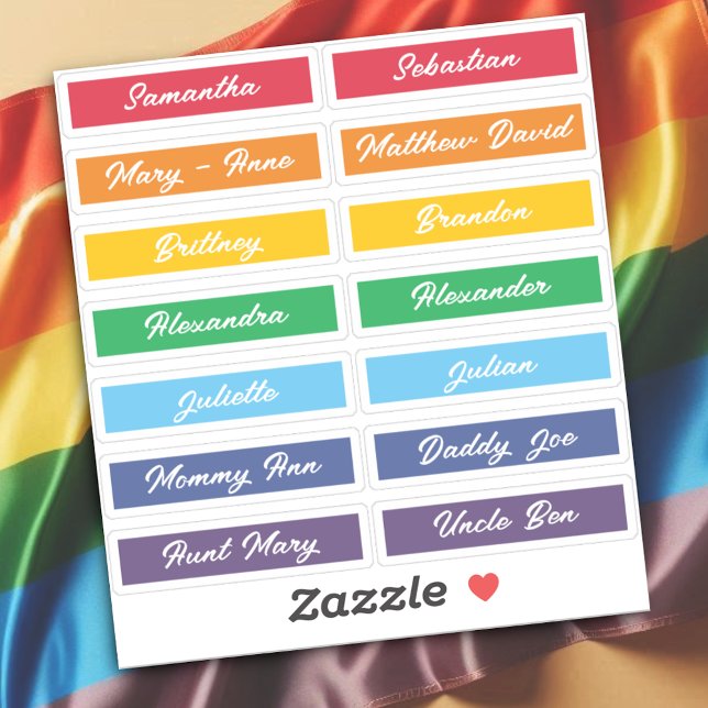 Custom Guest List Names Rainbow Handlettering  (Creator Uploaded)