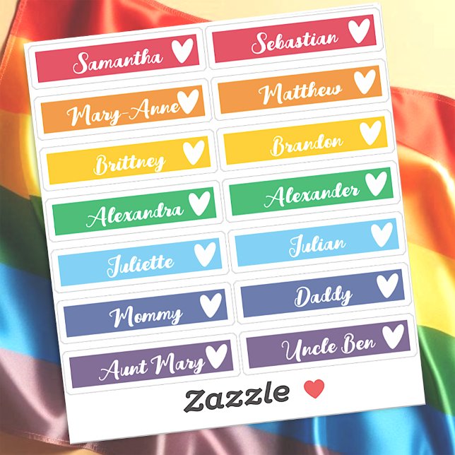  Custom Guest List Names Rainbow Hearts Flag (Creator Uploaded)