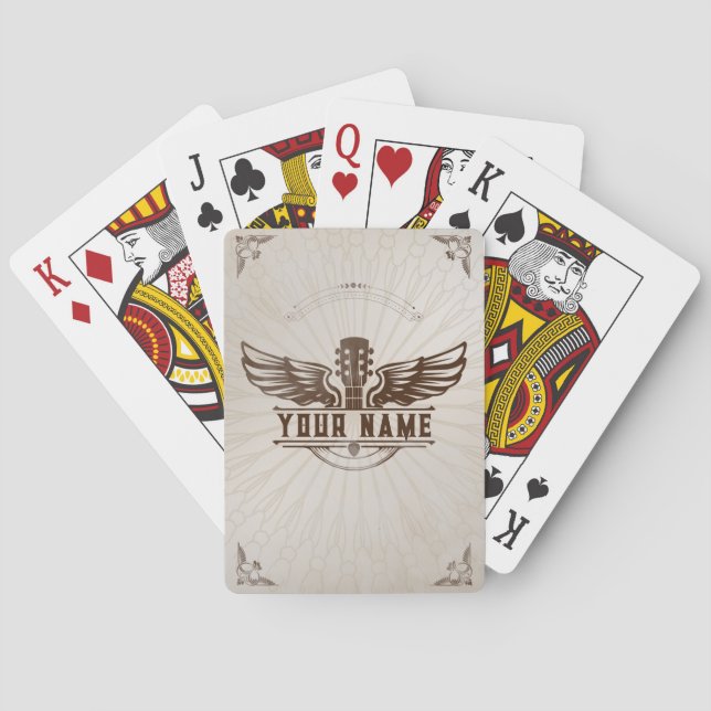 Custom Guitar Player Gift Custom Playing Cards (Back)
