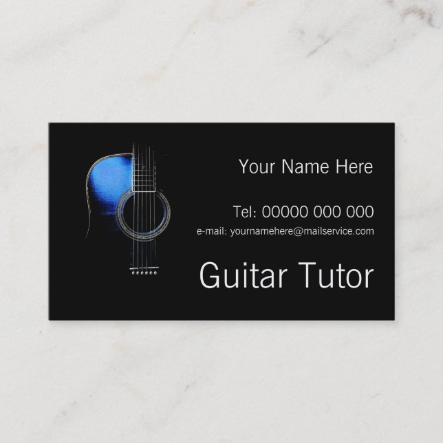 Custom Guitar Tutor Business Card (Front)