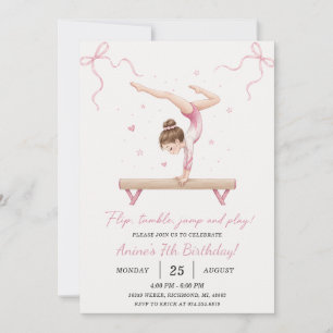 Custom Gymnastics Birthday Invitation