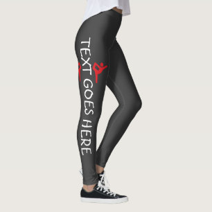 Custom Gymnastics Name Design Over Grey Leggings
