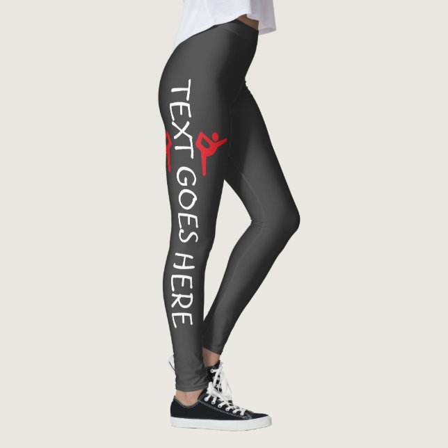 Custom Gymnastics Name Design Over Grey Leggings (Right)