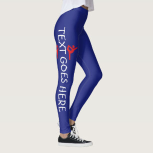 Custom Gymnastics Name Design Over Navy Blue Leggings