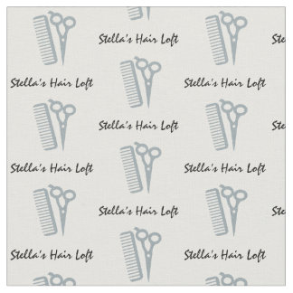 Custom Hairdresser Grey Scissor Comb Fabric