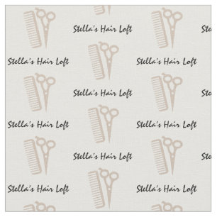 Custom Hairdresser Tan Scissor Comb Fabric