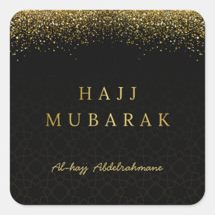 Custom Hajj Mubarak Design Square Sticker