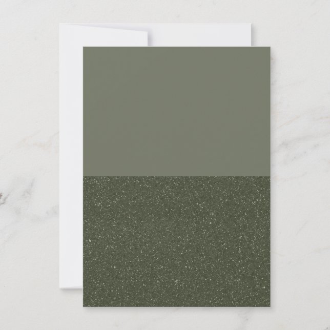 Custom Half Textured Green Flat Announcement Card (Front)