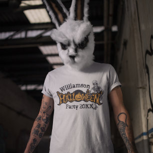 Custom Halloween Annual Party Skeleton T-Shirt