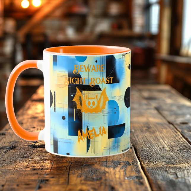 Custom Halloween - Beware Bat Night Roast Mug (Creator Uploaded)