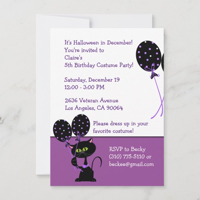 Custom Halloween Birthday Party Invitation (Front)