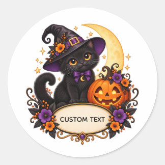 Custom Halloween Black Cat Sticker