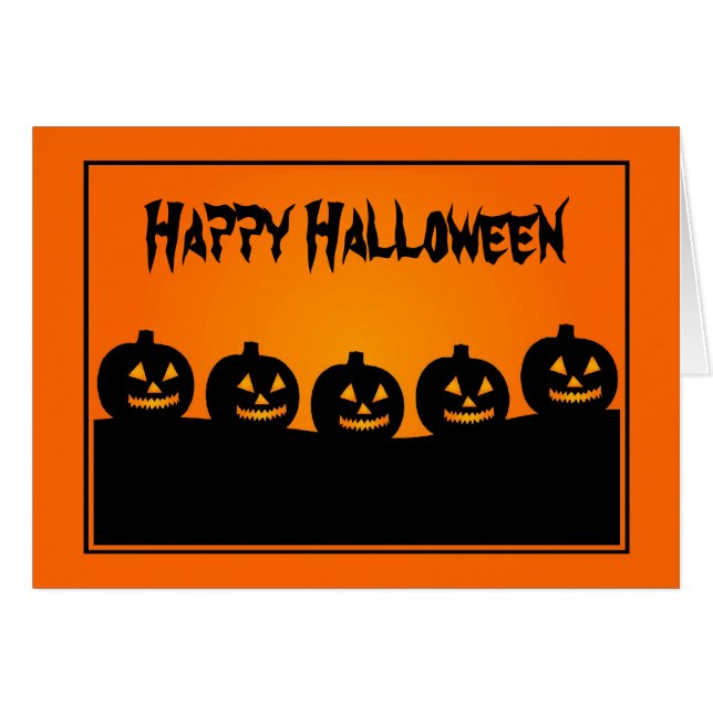 Custom Halloween Card With Pumpkins (Front Horizontal)