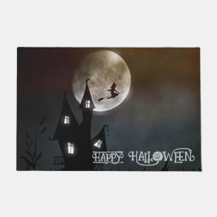 Custom Halloween Cute Spooky Whimsical Black   Doormat