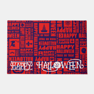 Custom Halloween Cute Spooky Whimsical Red Doormat