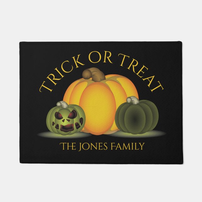 Custom Halloween Doormat with Pumpkins (Front)