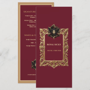 Custom Halloween Drink Menu Card Gold