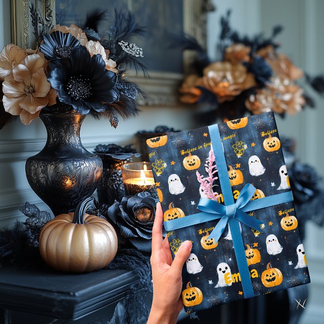 Custom Halloween Gift Wrap with Name & Motivation (Creator Uploaded)