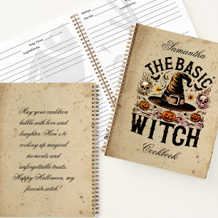Custom Halloween Hat Skull Bats Spider Web Witchy Notebook