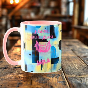 Custom Halloween - Hot Pink Bat Night Roast  Mug
