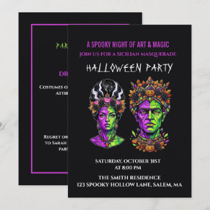 Custom Halloween Invite Frankenstein Pop Art