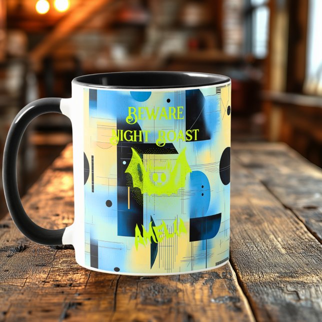 Custom Halloween - Neon Lime Bat Night Roast  Mug (Creator Uploaded)