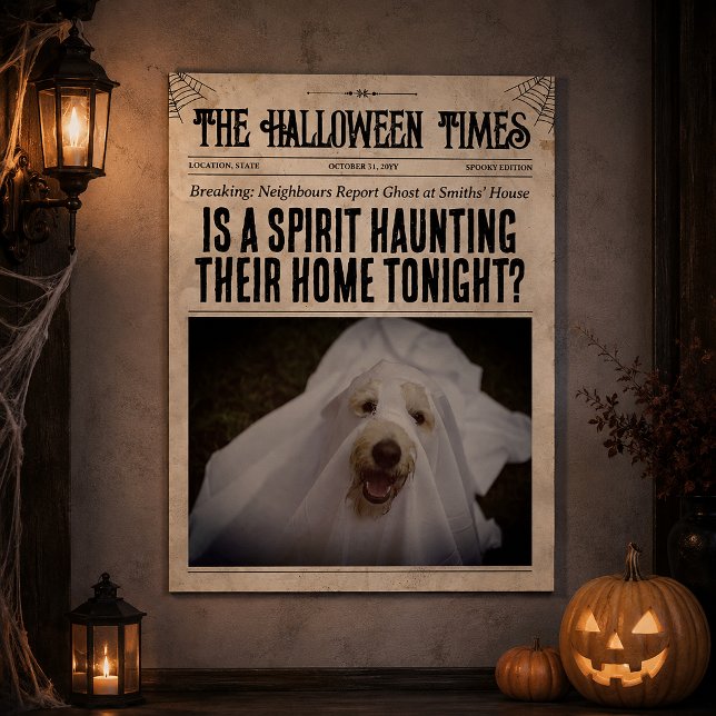 Custom Halloween Newspaper Wall Art Ghost Sighting (Custom Halloween Newspaper Wall Art Ghost Sighting)