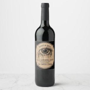 custom halloween party Apothecary potion eye Wine Label