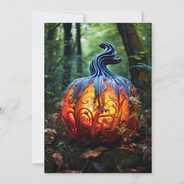 Custom Halloween Party Fancy Pumpkin Invitation (Front)